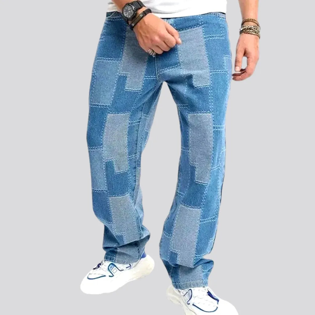 Parkas Style Boho style light wash men's jeans