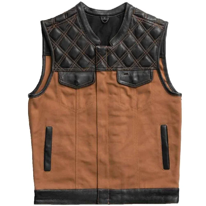 Warm Jackets First Mfg Mens 49/51 Hunt Club Leather Vest