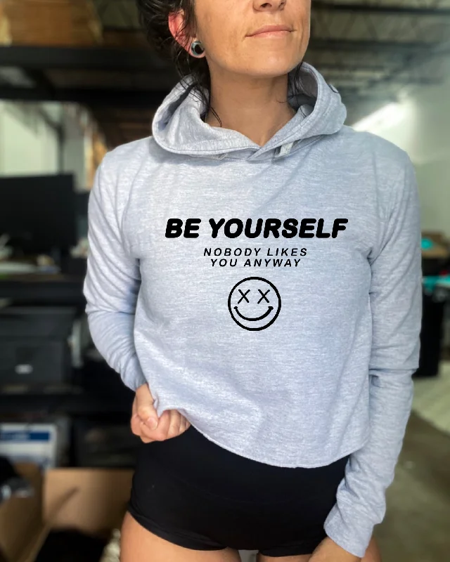 Soft Textiles Salty Savage Ladies “BE YOURSELF” Cropped Hoodie