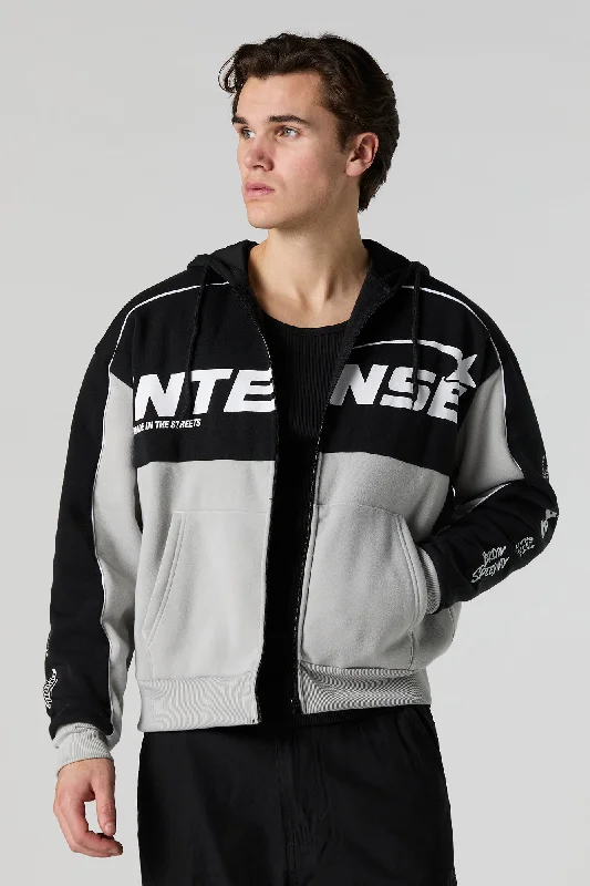 Affordable Comfort Racing Graphic Fleece Zip-Up Hoodie