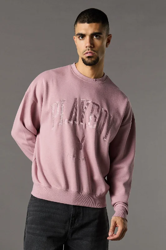 Budget Apparel Playboy Embroidered Fleece Sweatshirt
