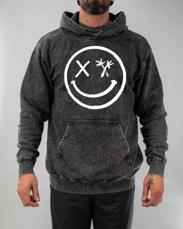 Lightweight Clothes Salty Savage Unisex “Spliced Smile” Mineral Wash Hoodie