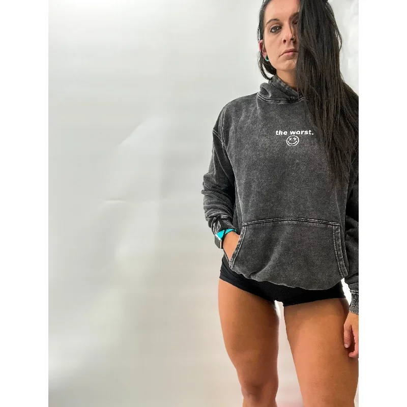 Chic Outfits Salty Savage Unisex “the worst” Mineral Wash Hoodie | Micro