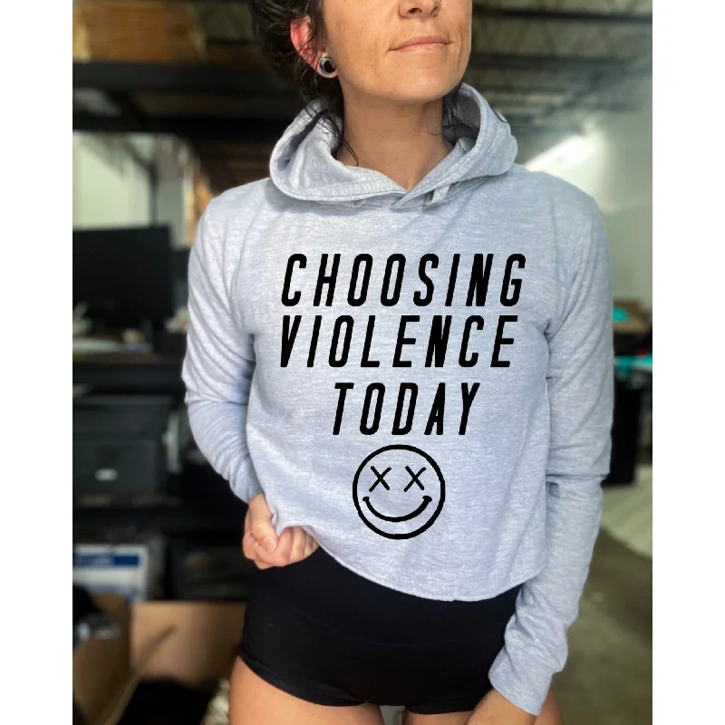 Modern Apparel Salty Savage Ladies “CHOOSING VIOLENCE” Cropped Hoodie