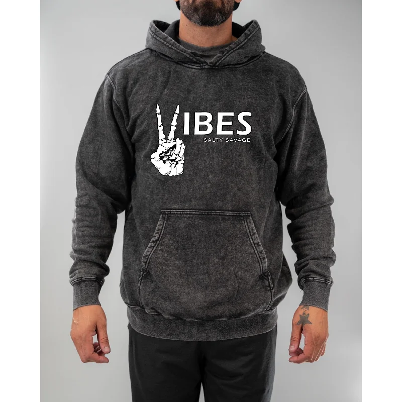 Comfy Clothes Salty Savage Unisex “Vibes” Mineral Wash Hoodie