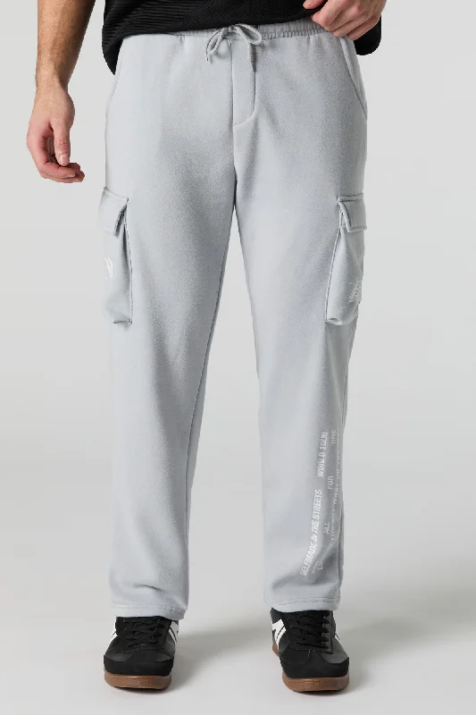 Chic Style Racing Graphic Fleece Cargo Sweatpant