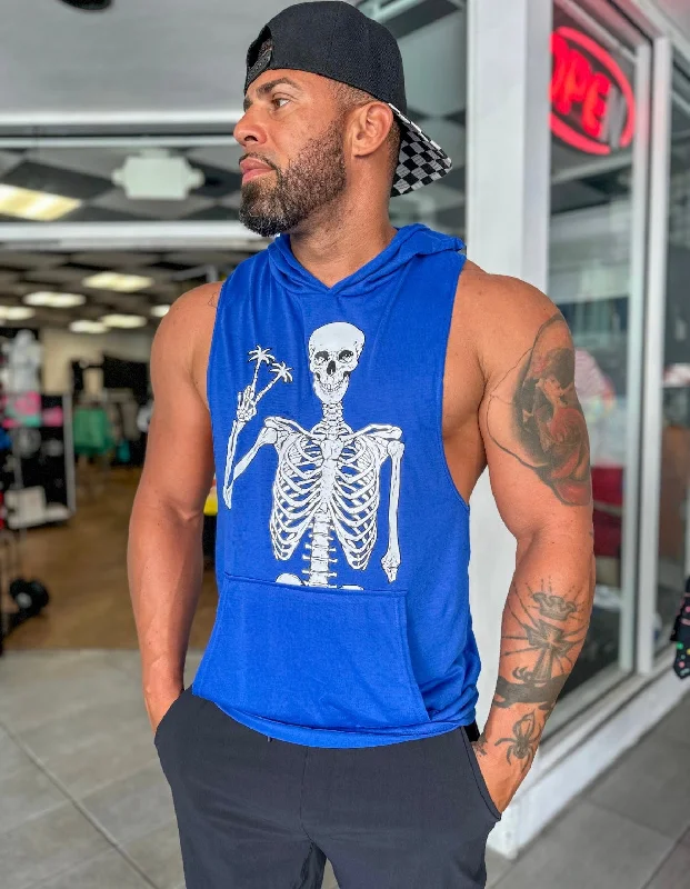Cozy Fits Salty Savage Unisex "Peace Skeleton" Sleeveless Racerback Muscle Tank Hoodie Cozy Fits Salty Savage Unisex "Peace Skeleton" Sleeveless Racerback Muscle Tank Hoodie