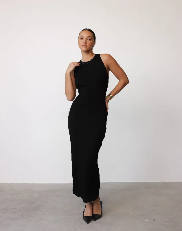 Soft Materials Charm Midi Dress (Black)