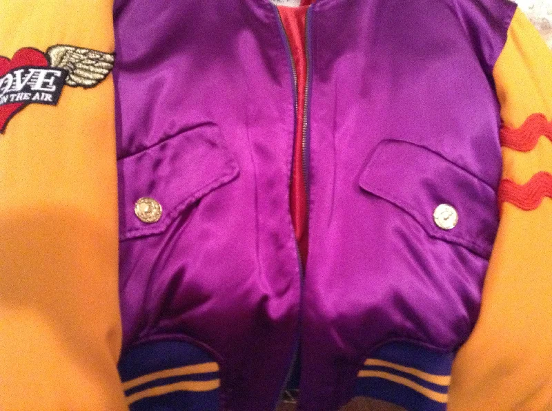 Stylish Comforts Cheap and Chic by Moschino - Vintage Purple & Yellow Bomber Jacket - IT 42