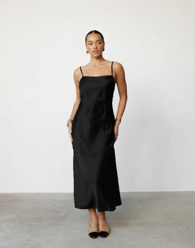 Bold Style Idalia Midi Dress (Black)
