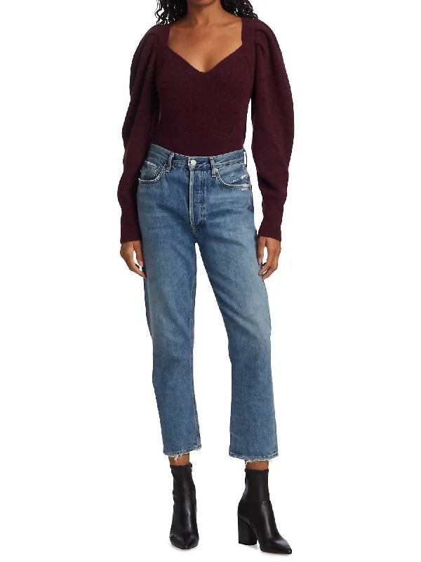 Bold Style Georgia Sweater In Port