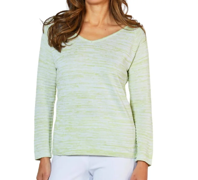 Elegant Fashion V-Neck Sweater In Lime