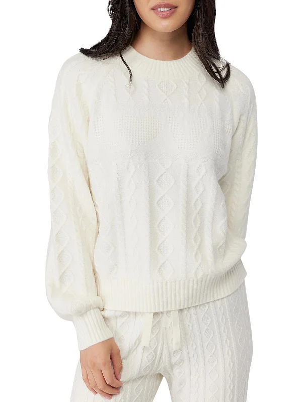 Fashion Layers Womens Ribbed Trim  Cable Knit Pullover Sweater