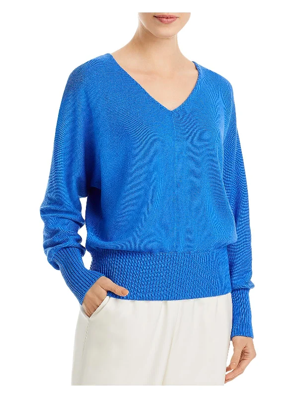 Fashion Comfort Womens Silk Blend V-Neck Pullover Sweater